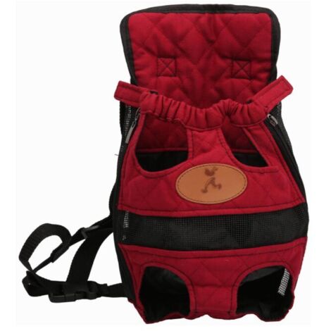 Haustierrucksack Ausflugstasche Tragetasche Hunderucksack Brustrucksack, Rot L