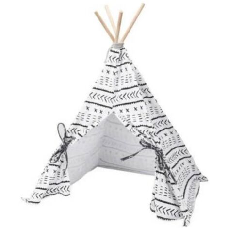 Haustierzelt Tipi Segeltuch 56x56x74 cm Pets Collection - Weiß