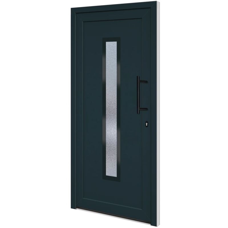 Vidaxl Eingangstür Anthrazit 98x208 Cm Pvc