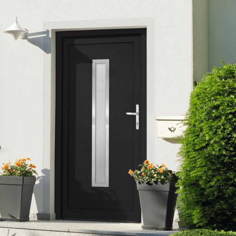 Vidaxl - Haustür Anthrazit 88x200 Cm Pvc