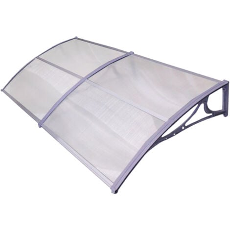 BAUMARKTPLUS 200 x 97 cm grau Haustürdach Haustür Pultvordach Kunststoff Alu