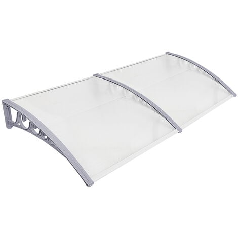 Haustürvordach Türvordach Haustürdach Pultvordach Überdachung Vordach Sonnenschutz Regenschutz Vordach-Durchscheinend (100x300cm)