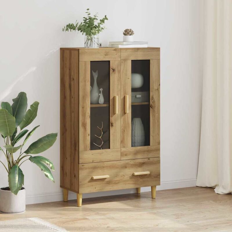Haut Armoire Chêne artisanal 70 x 31 x 115 cm Bois d'ingénierie, Marron, 880852