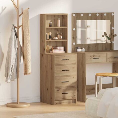 Haut Armoire-Meuble de rangement chêne artisanal 40 x 41 x 135 cm Bois d'ingénierie 356801