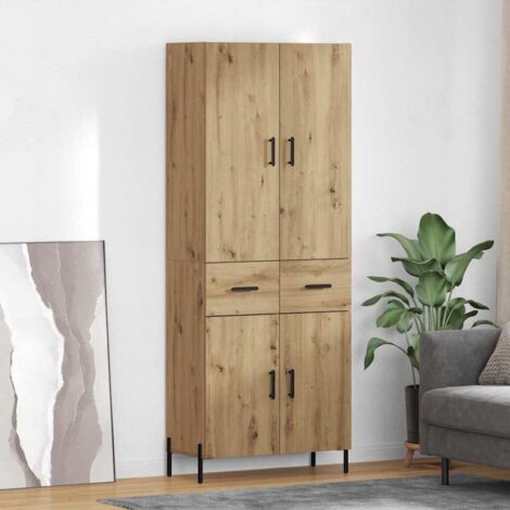 Haut Armoire Montage mural-Meuble de rangement Chêne artisanal 69,5 x 34 x 180 cm 115172