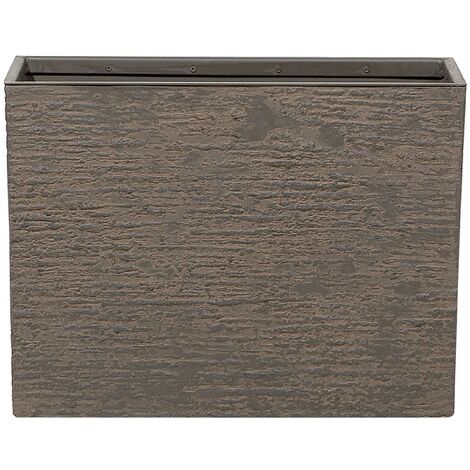 Haut Cache-Pot Marron Rectangulaire 25 x 60 x 45 cm Bac à Fleurs en Pierre et Polyrésine au Design Moderne Idéal pour Extérieur et Intérieur Beliani