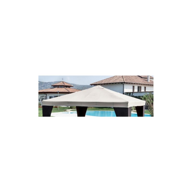 I Giardini Del Re - Dessus de remplacement pour gazebo e'le'gant 3x3 m en polyester beige pour usage exte'rieur