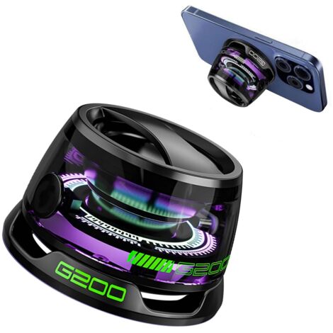 Haut-parleur Bluetooth magnétique, Haut-parleur Bluetooth portable avec lumière de couleur multi-RGB et support de téléphone, Enceinte Bluetooth pour les voyages en plein air