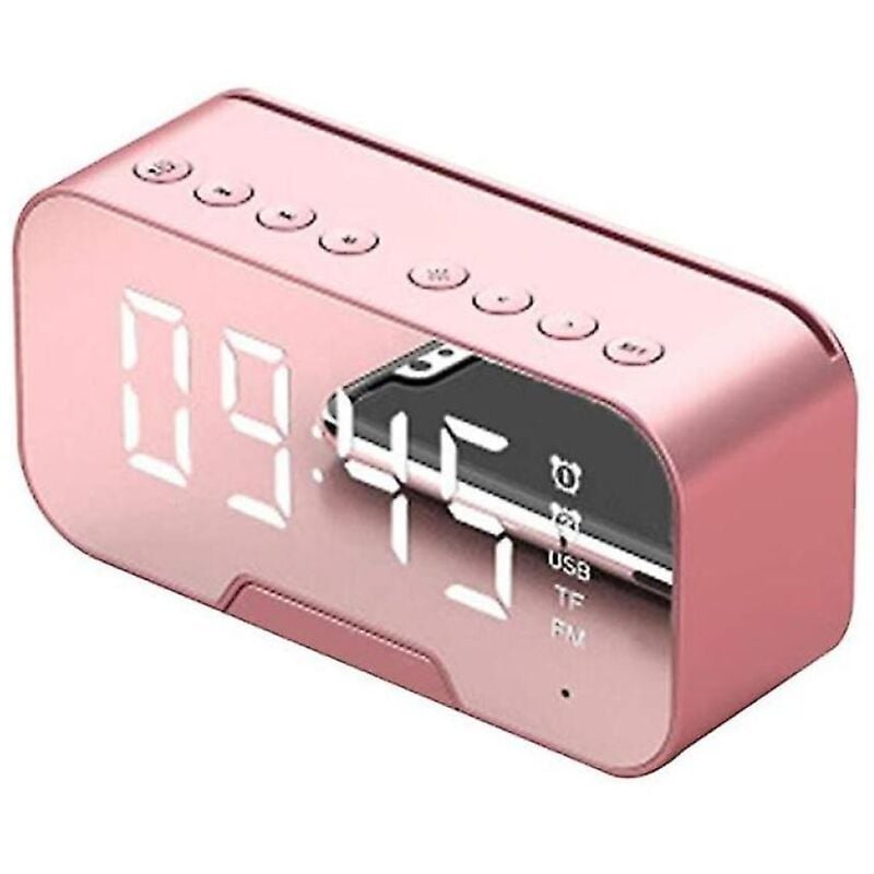 Feiyue - Haut-parleur Bluetooth, miroir led portable, haut-parleur numérique sans fil Bluetooth, réveil multifonction,