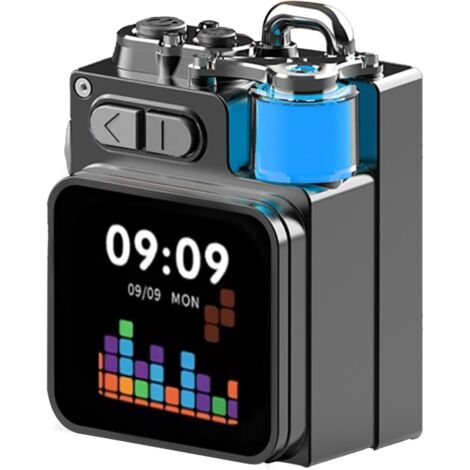 Haut-Parleur Bluetooth Portable avec Écran Tactile, Appairage Stéréo Sans Fil, Mini Haut-Parleur Robuste à Allure Métallique Cool pour Voyage, Maison, Douche, Fête, Plage, Camping & Randonnée (Gris)