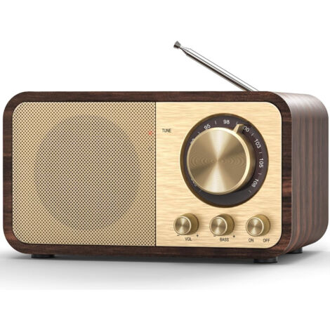 Haut parleur Bluetooth Rétro Portable : Radio FM, Carte TF/AUX, Micro Intégré pour Appels - Compagnon Idéal pour Voyage, Extérieur et Cadeau