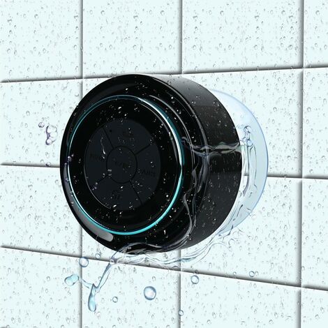 Haut-Parleur de Douche Enceinte Bluetooth Étanche Radios de Douche Haut-Parleur Portable avec FM Radio pour Douche Camping Voiture Voyage Paires à Tous Les appareils Bluetooth Samsung PC iPhone