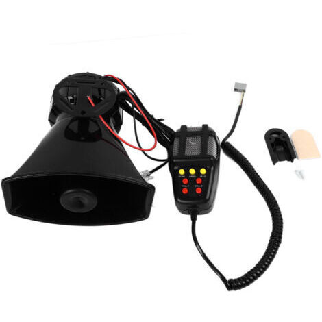 Haut-parleur de mégaphone de voiture 7 tonalités Sirène Son Urgence Amplificateur sonore pour véhicule 12V