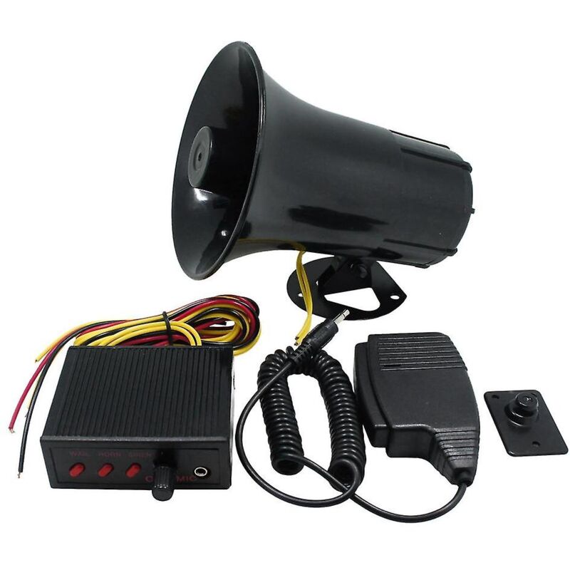 Haut-parleur de sirène de police 12 v, réglage du volume sonore à 3 tons, klaxon de véhicule avec micro, haut-parleur, système de sonorisation