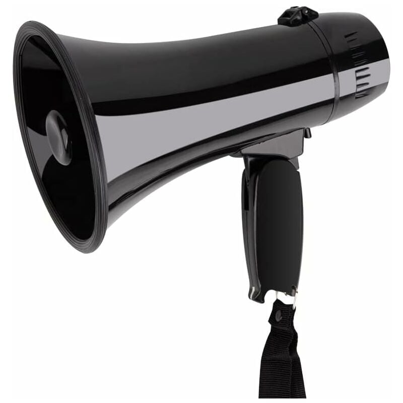 Haut-parleur mégaphone portable 20 w avec contrôle du volume et sangle,Noir