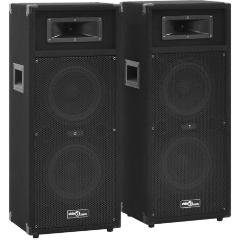 Haut-parleurs de scène passives professionnelles Hifi 2pcs noir CFW366017