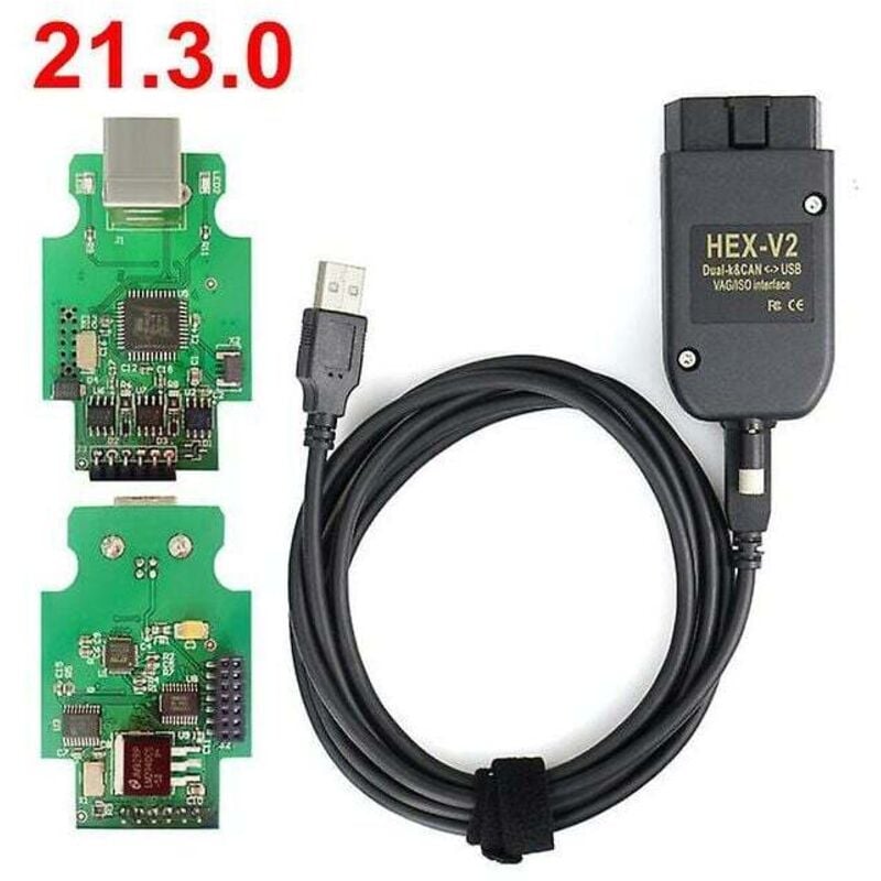 Haut VAGCOM 21.3.0 VAG COM 20.4 Le plus récent HEX V2 Interface compale avec Skoda Seat VAG 20.12 Anglais Polonais Allemand Français Espagnol