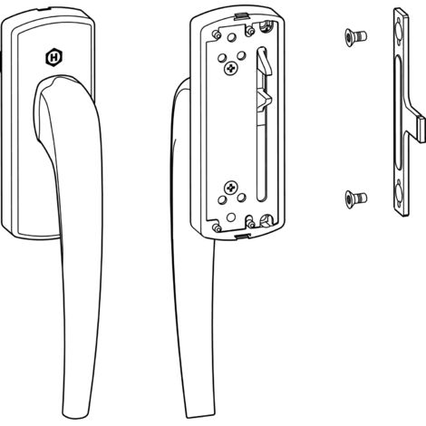 HAUTAU ATRIUM HKS Drehgriff 202 AG, mit Aufsatzgetriebe, rechts, silber eloxiert