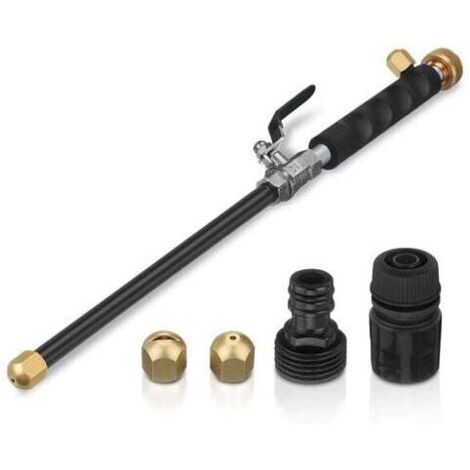 Haute Pression de Jet d'Eau Pistolet Nettoyeur Voiture Lance de Lavage Haute Pression avec Laiton Standard Tuyau d'arrosage Extrémité Rondelle 2 Buses en Laiton pour Vitres de Voiture-Fei Yu