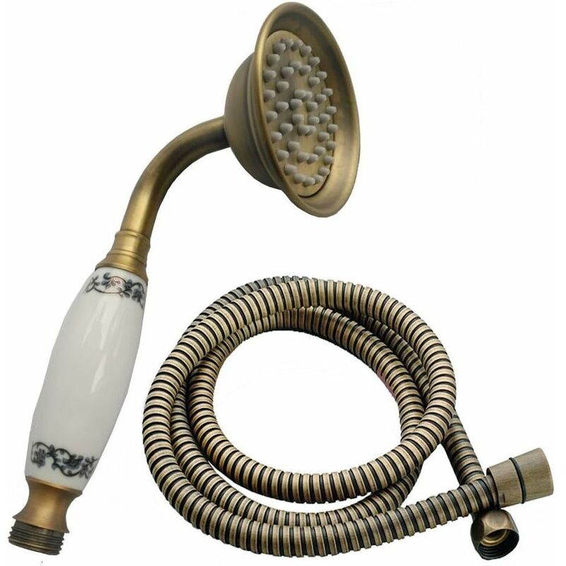 Haute Pression Douchette à Main Traditionnel Rétro Style et tuyau de 1,5 m (Cuivre antique)