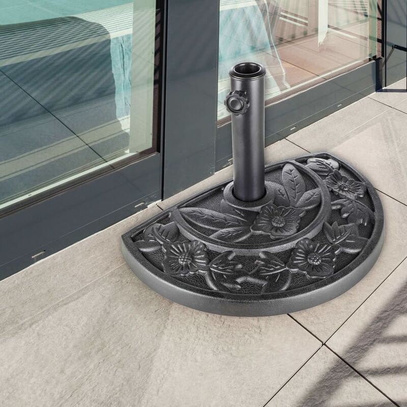 Haute qualité -hi Demi-socle de parasol Noir - Résistant aux UV22790