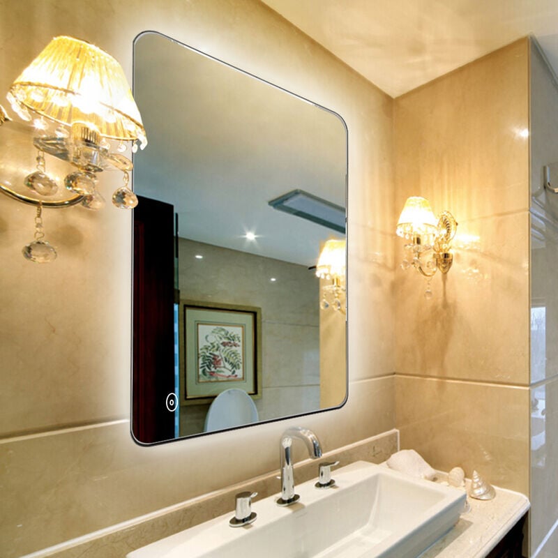Skecten - miroir salle de bain led Mat led Miroir Mural de Salle de Bain 50 x 70cm