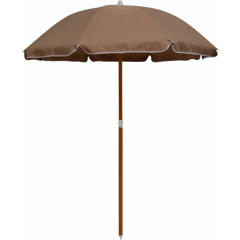 Haute qualité -Parasol avec mât en acier 180 cm Taupe - Résistant aux UV22310