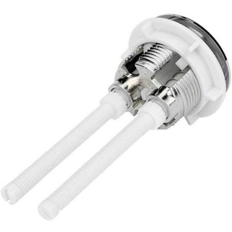 Haute qualité Bouton poussoir de réservoir d'eau de toilette à double chasse en plastique avec 2 tiges pour trou de 38 mm