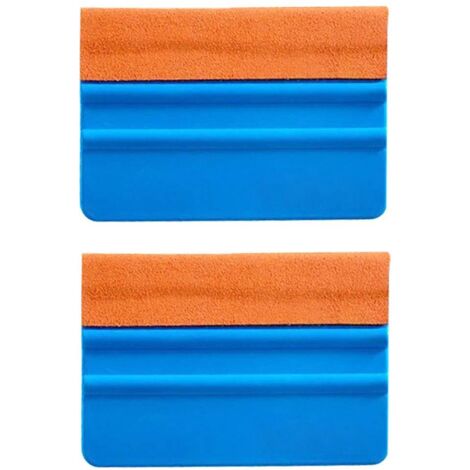 Haute Qualité Raclette avec Bord Daim pour Voiture Vinyle Wrapping, Durable Raclette de Film de Fenêtre, Autocollant Décalque Raclette(Paquet de 2, Orange)