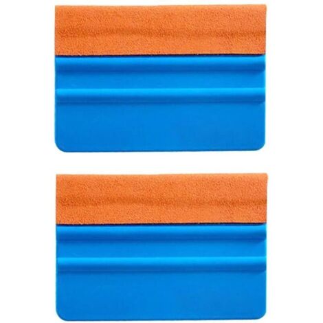 Haute Qualité Raclette avec Bord Daim pour Voiture Vinyle Wrapping, Durable Raclette de Film de Fenêtre, Autocollant Décalque Raclette(Paquet de 2, Orange)