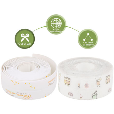 Hautfreundliches PVC-Dichtungsband für Küche und Bad – wasserdicht und schimmelresistent, 3,8 cm x 3,2 m, transparent/Dessertkaffee