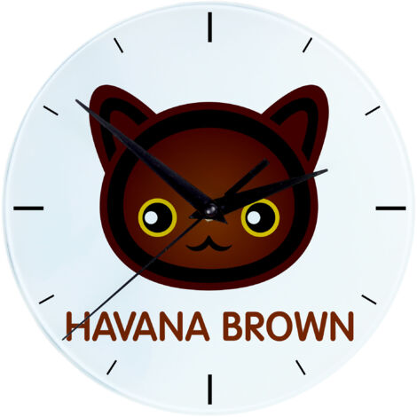 Havana Brown - Orologio in MDF con grafica e scritta di Art-Dog
