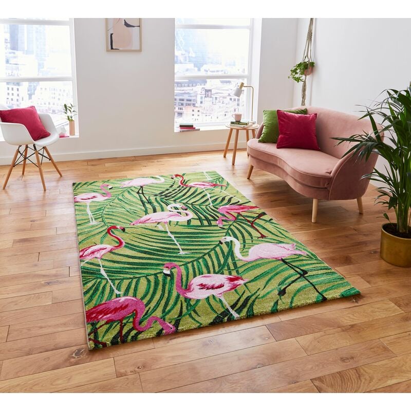 Havana Think 2349 Green Pink 80cm x 150cm - Green and Pink