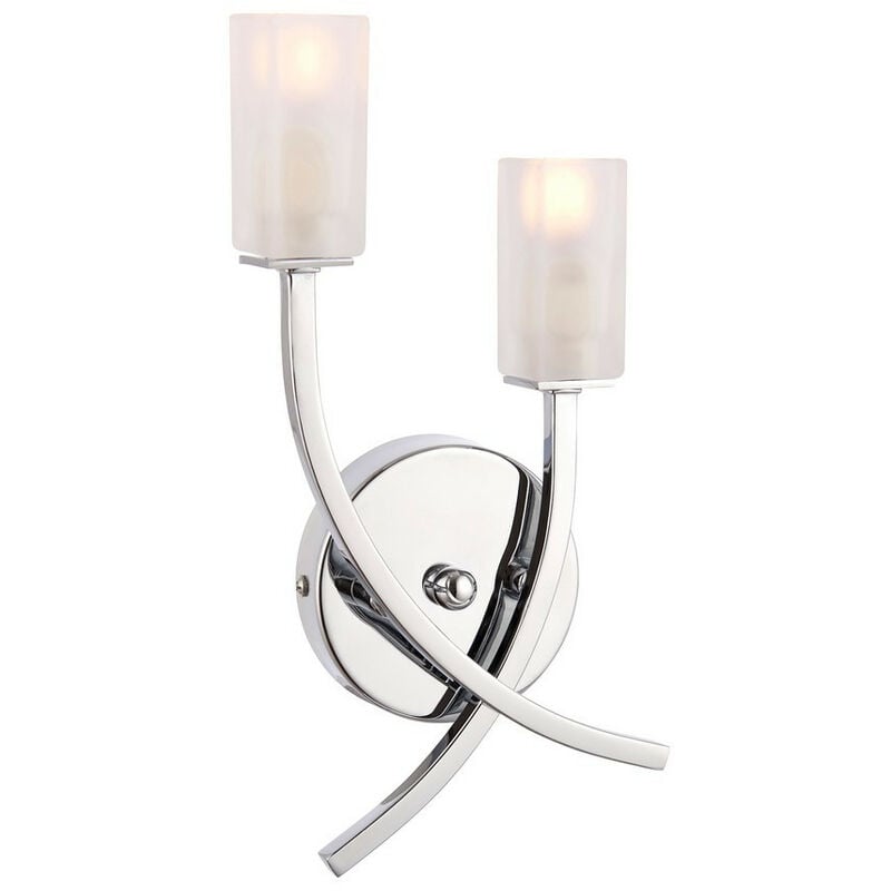 Havana - 2 Light Indoor Wall Light Chrome with Acid Etched Glass, G9 - Endon