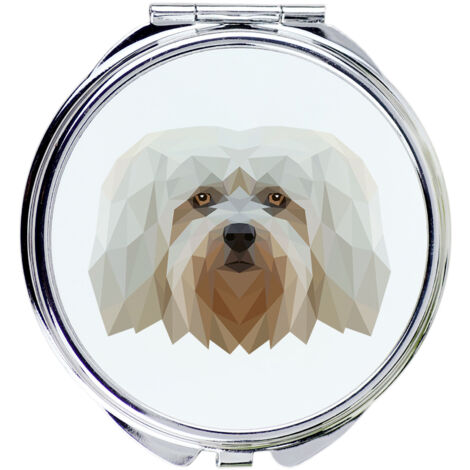 Havaneser - Spiegel mit Foto und geometrischer Aufschrift von Art-Dog