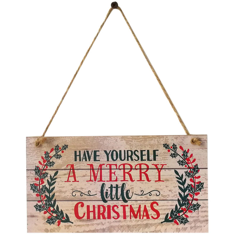 

Happyshopping - Have Yourself a Merry Little Christmas Diseno de tablones de madera Letrero colgante Decoracion de puertas de vacaciones Letrero de