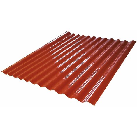 Haved Platten in Glasfaser 120 x 210 cm rot oder grün für externe Abdeckungen Ondulins - red