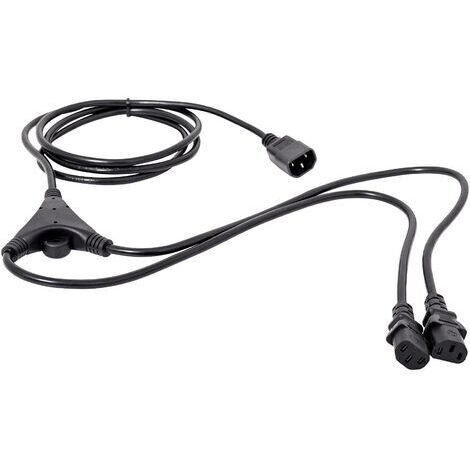 HAWA 1008273 Kaltgeräte Y-Kabel  Schwarz 5.00 m