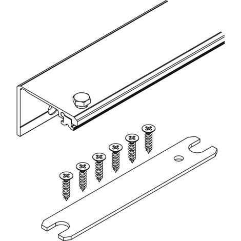 Hawa Connector 55 mm für eine Dreh-Einschiebetüre, LM 650 mm, farblos eloxiert,