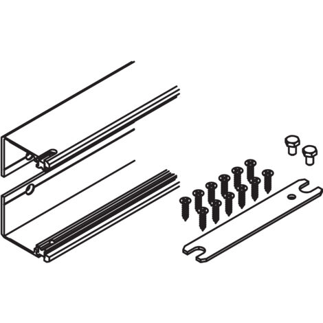 Hawa Connector 55 mm, für eine Dreh-Einschiebetüre, LM 650 mm, farblos eloxiert,