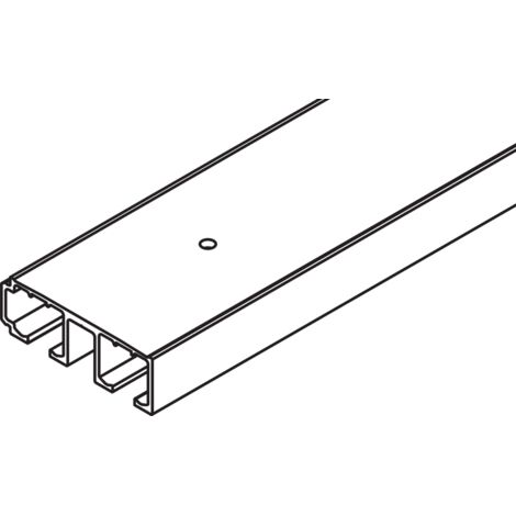 Hawa Doppellaufschiene Clipo 26/36 Alu eloxiert zum Aufschrauben L= 2500 mm