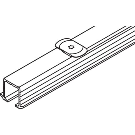Hawa Einfachlaufschiene Clipo 16 Alu mit Drehriegel L= 2500 mm