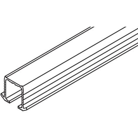Hawa Einfachlaufschiene,  Clipo 16, Alu, zum Kleben, L= 2500 mm