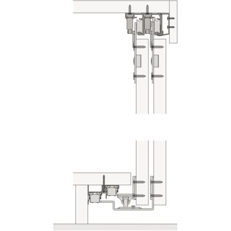 Hawa Garnitur Combino 65 H MS ol Türstärke 25 mm für 2 Türen