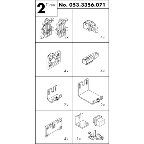 Hawa Garnitur EKU-Clipo 26 H MS,  für 2 Türen