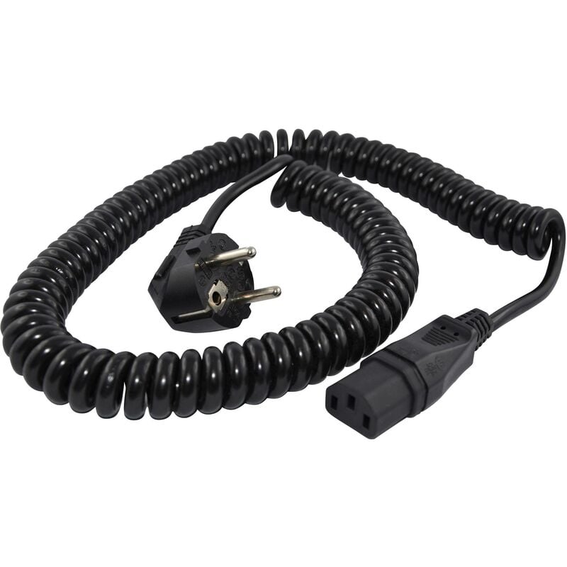 Hawa - R6504 appareils iec Câble de raccordement noir 3.8 m câble spiralé Q748242