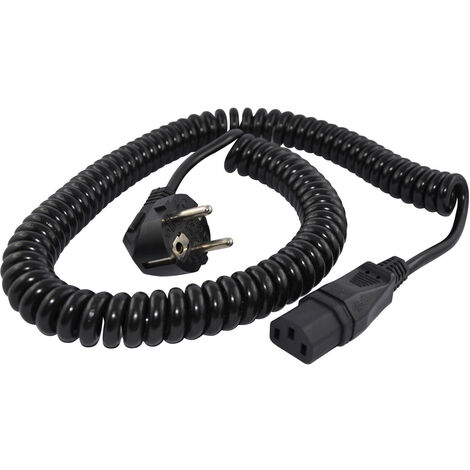 HAWA R6504 Kaltgeräte Anschlusskabel  Schwarz 3.8 m Spiralkabel