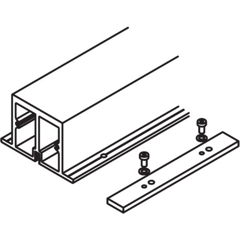 Hawa Verstärkungsprofil LM 2600 mm, inkl.Verbindungsplatte zu Laufschiene, farbl