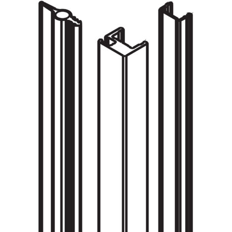 Hawa Vertikaldichtung 20 22, LM 2500 mm farblos eloxiert, Set für Festverglasung