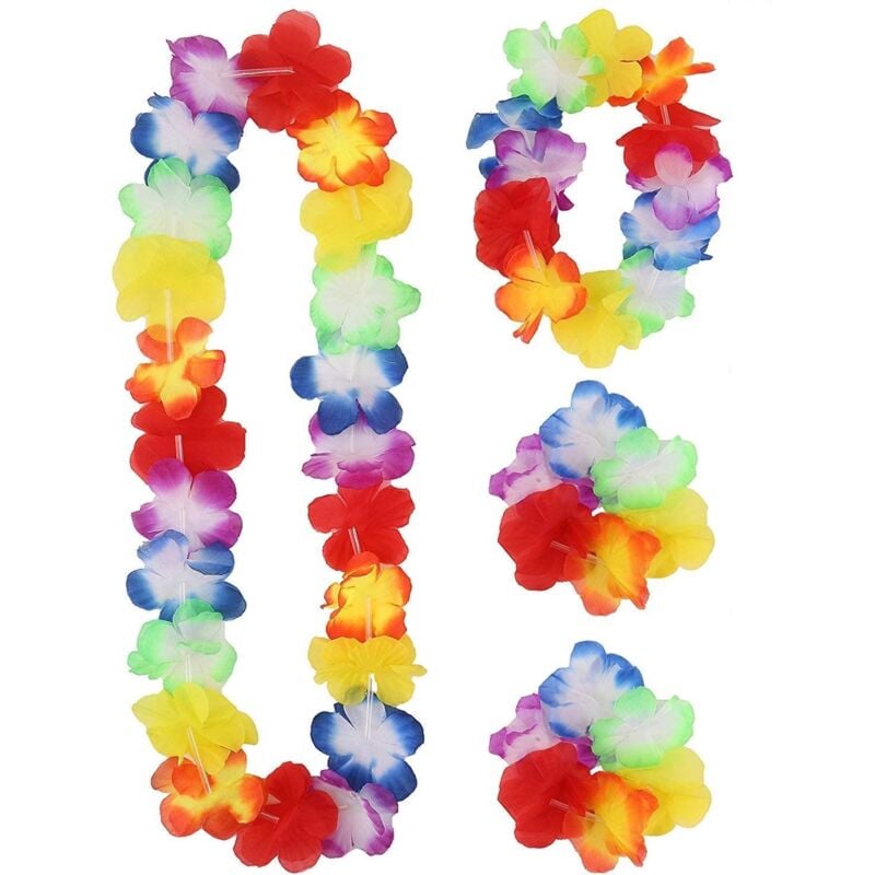 Hawaiian Flower Lei Necklace Garland Colourful Beach Theme Fancy Dress Favours